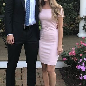 Light pink off the shoulder dress